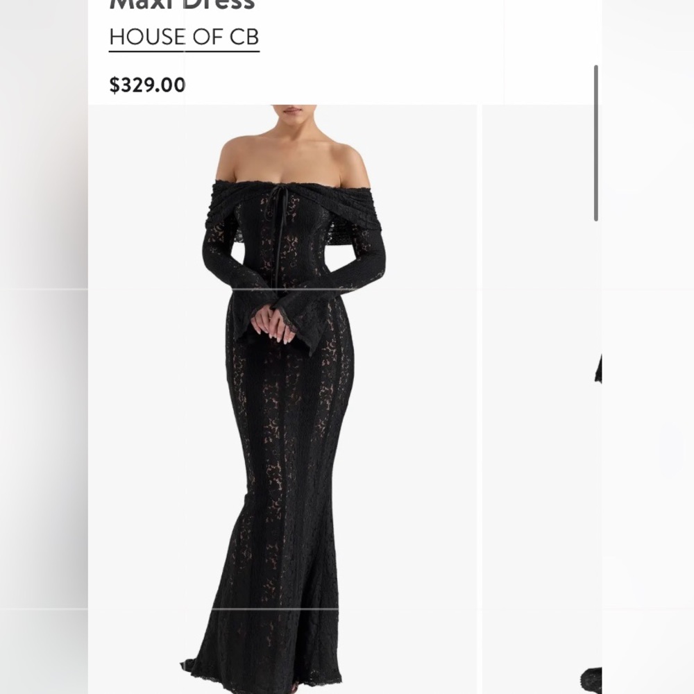 House of CB Black Long Sleeve Lace Dress